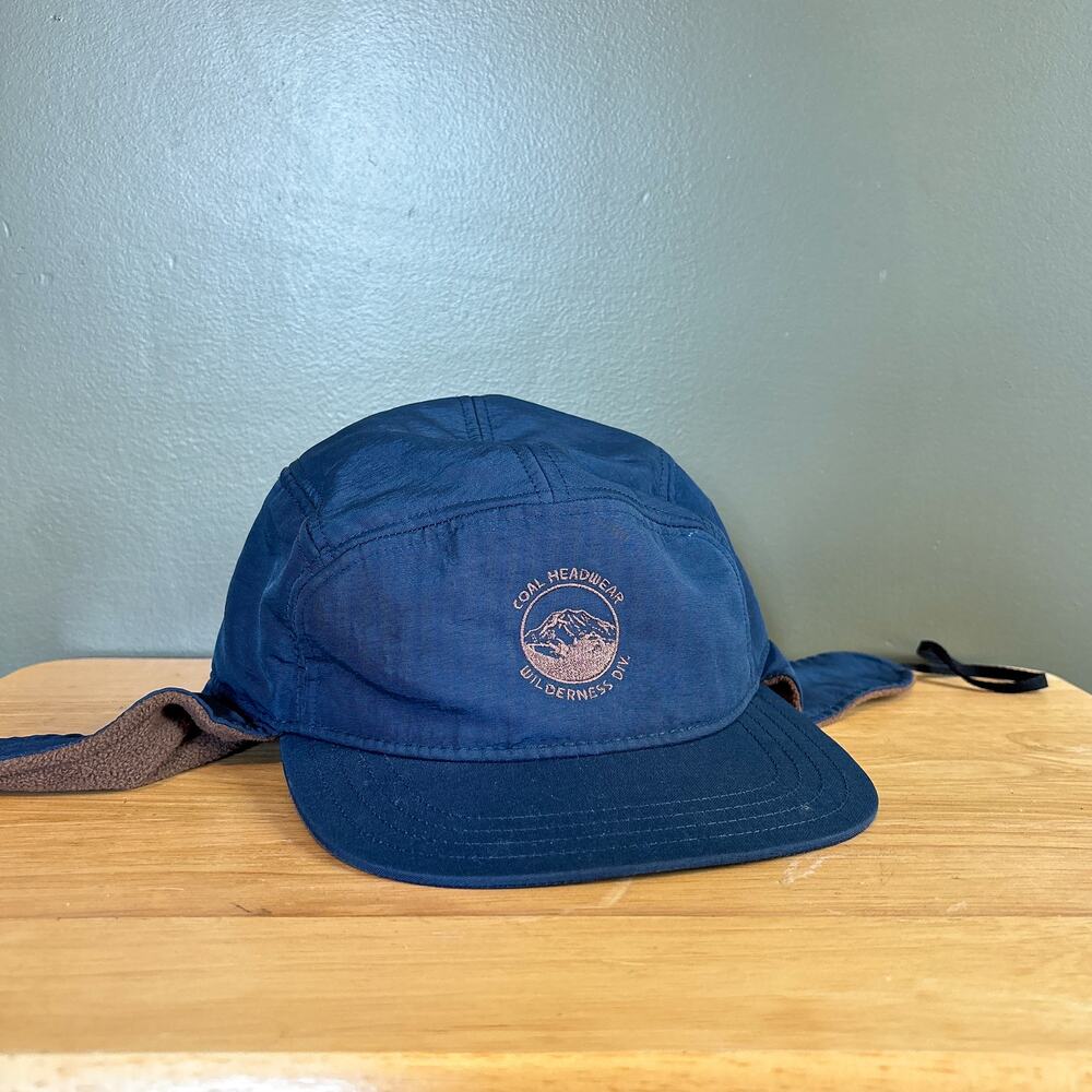 Coal Headwear Wilderness The Tracker Navy Blue Fleece Earflap 5-Panel Hat M